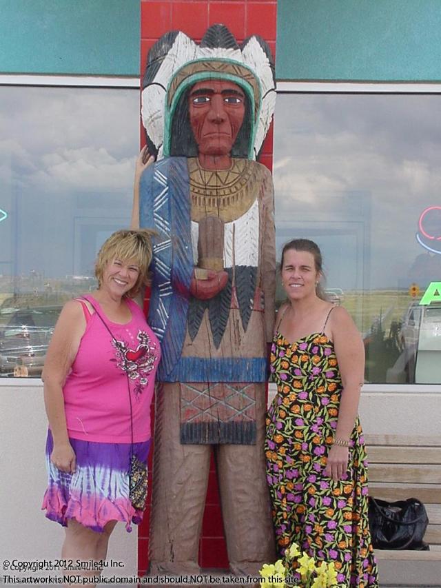 Oh I so love this photo of me and my sister having lunch at Clines Corners, a famous stop on Old Route 66 about 30 minutes east of the Estancia Ranchettes! 