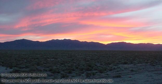 A gorgeous sunset over the Toano Mountains in Montello, Nevada in 2003! The Sunland Acres sit at the base of these pretty mountains and I
