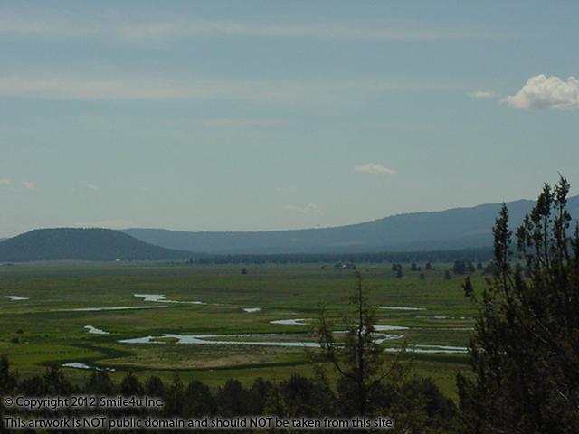 Pretty views from beautiful land for sale of the Sprague River as it meanders through the valley in Klamath County, Southern Oregon!